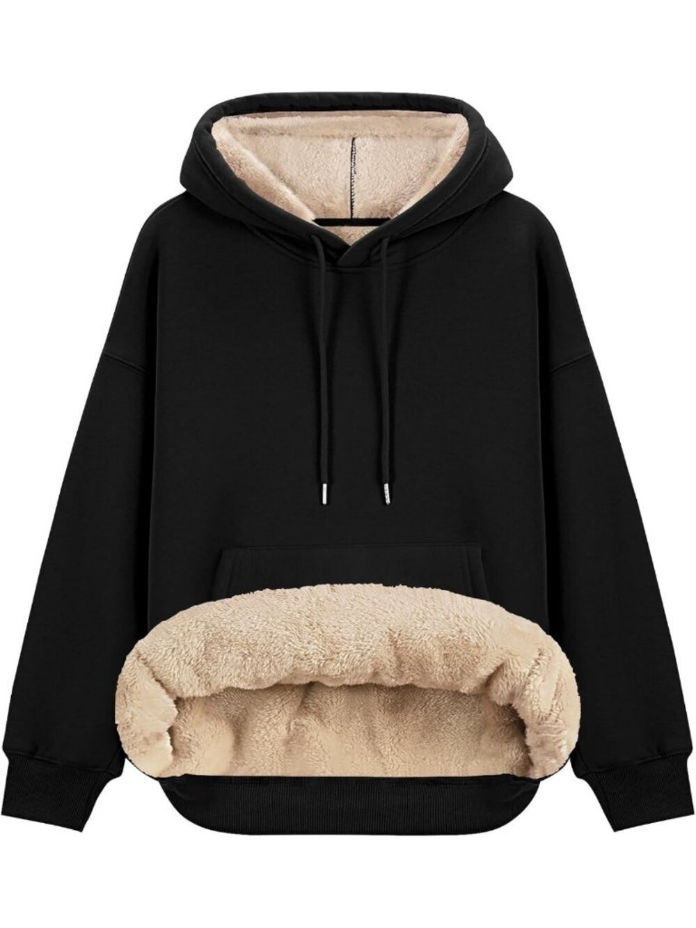 LOMON Hoodies for Women Fleece Sherpa Lined Loose Warm Winter Pullover